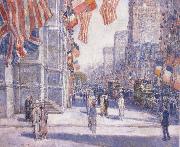 Early Morning on the Avenue in May 1917 Childe Hassam